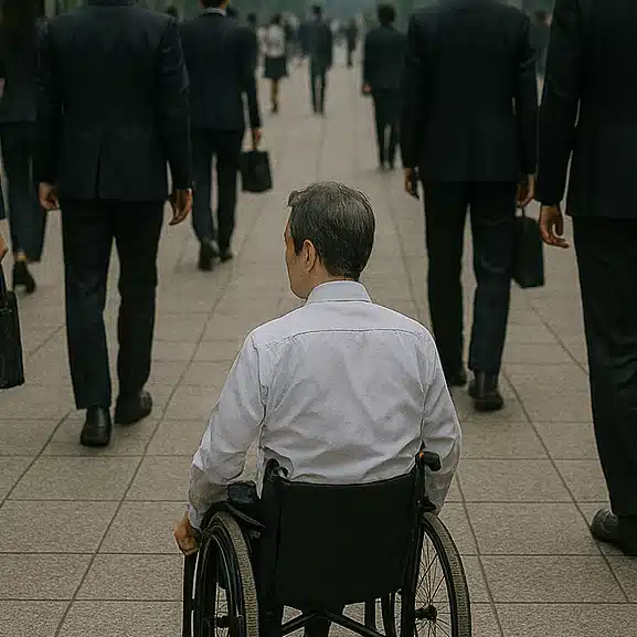 歩行障害を持つシニアビジネスエキスパート