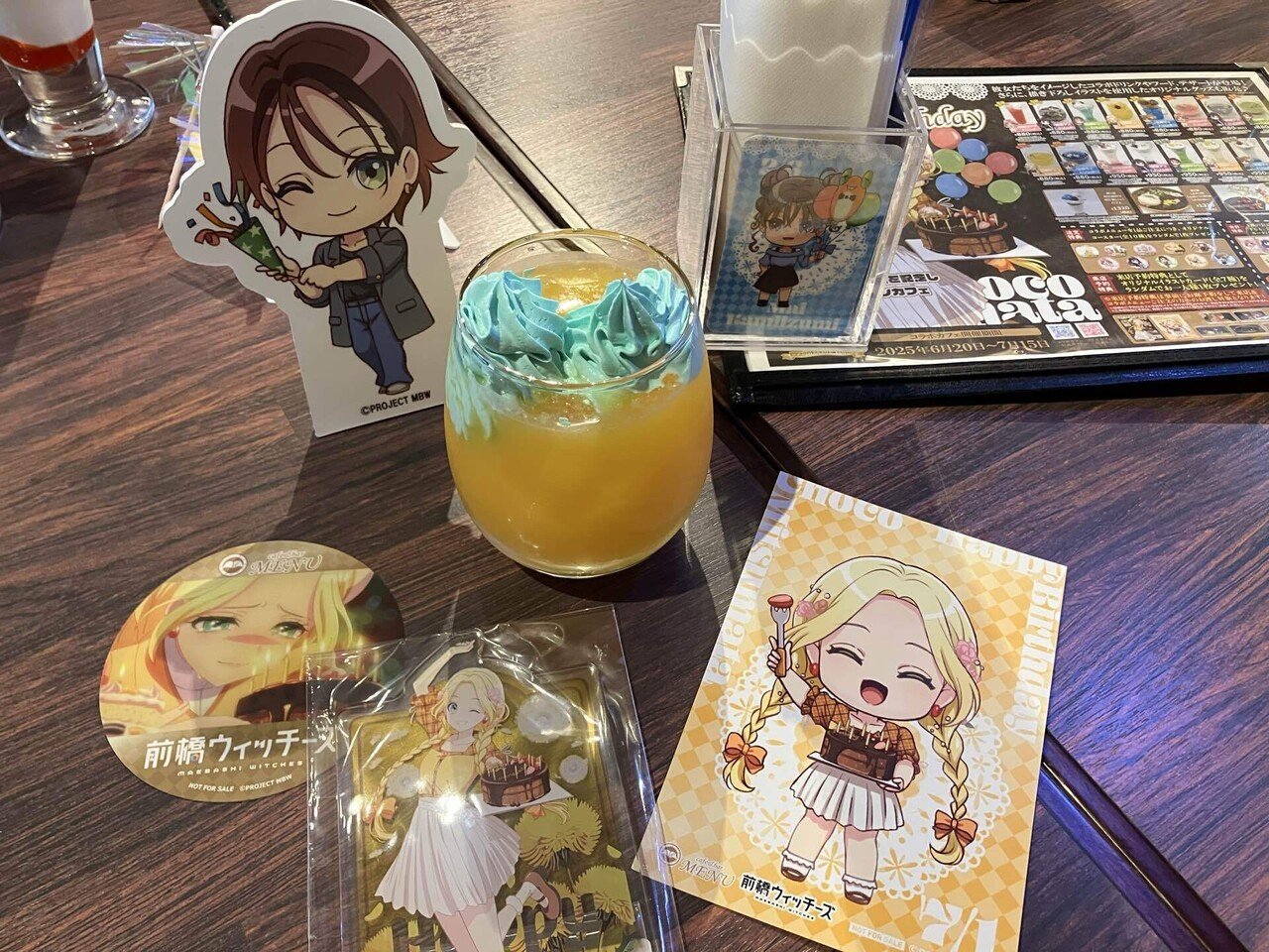 前橋ウィッチーズ　アクリルスタンド　menu cafe チョコ　メニュー　コラボ 前橋ウィッチーズ アクリルスタンド menu cafe チョコ メニュー