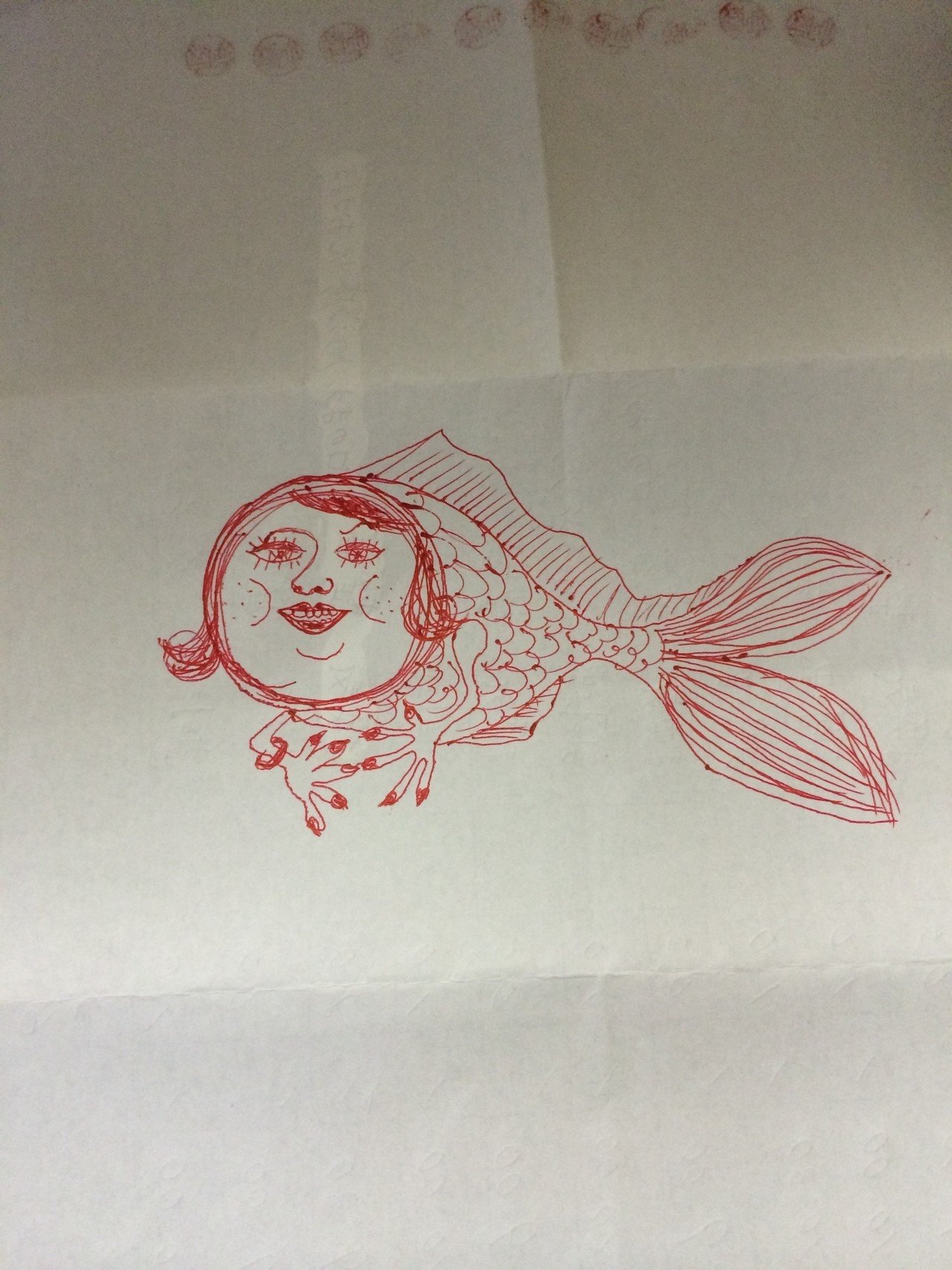 中学生の時に描いていた半魚人を久しぶりに描いてみたょ Aurora Note