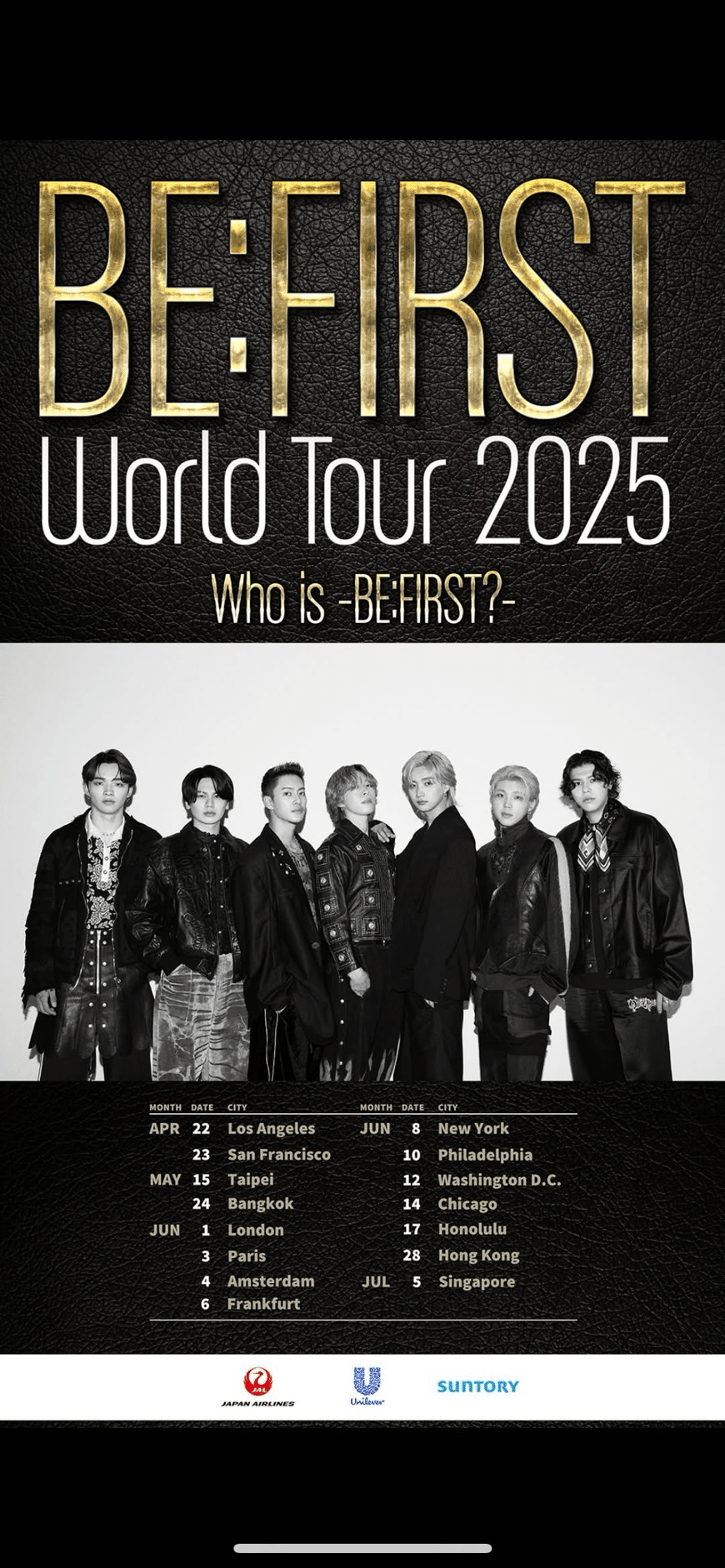 BE:FIRST World Tour 2025 ロンドン公演 BE:FIRST] World Tour 2025 in Europe -Fancam- London/Paris