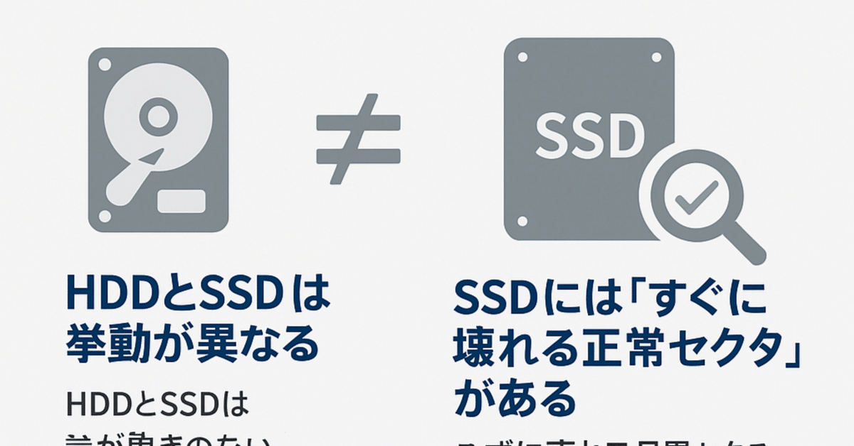 ドライブ検査の表側：SSDの検査について。SSDには、「正常」と