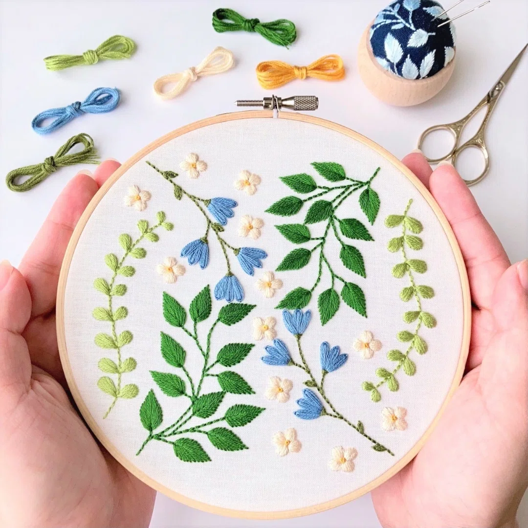 爽やかグリーンデザイン | ちょっとお得な図案セット｜はなこまち/刺繍作家