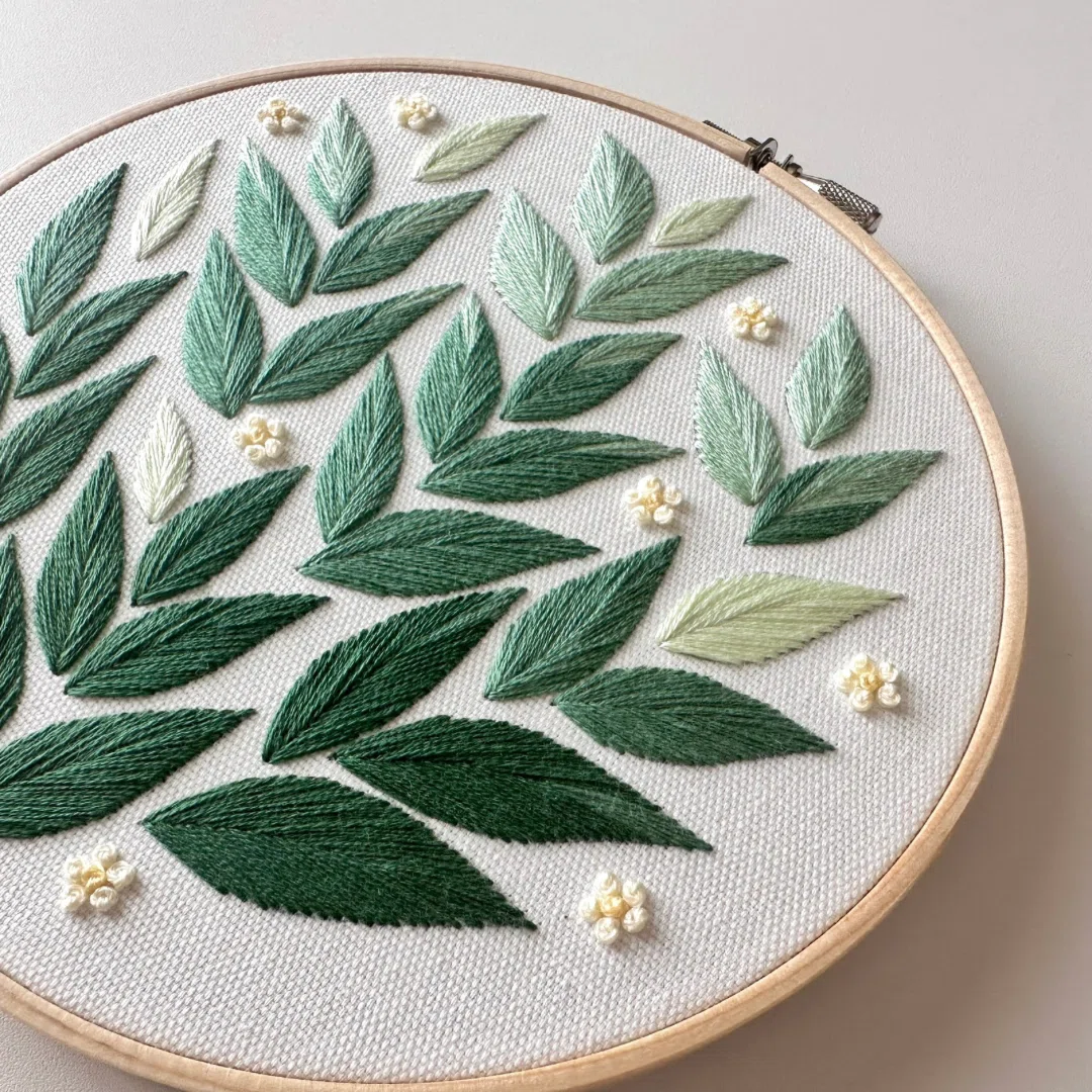 爽やかグリーンデザイン | ちょっとお得な図案セット｜はなこまち/刺繍作家