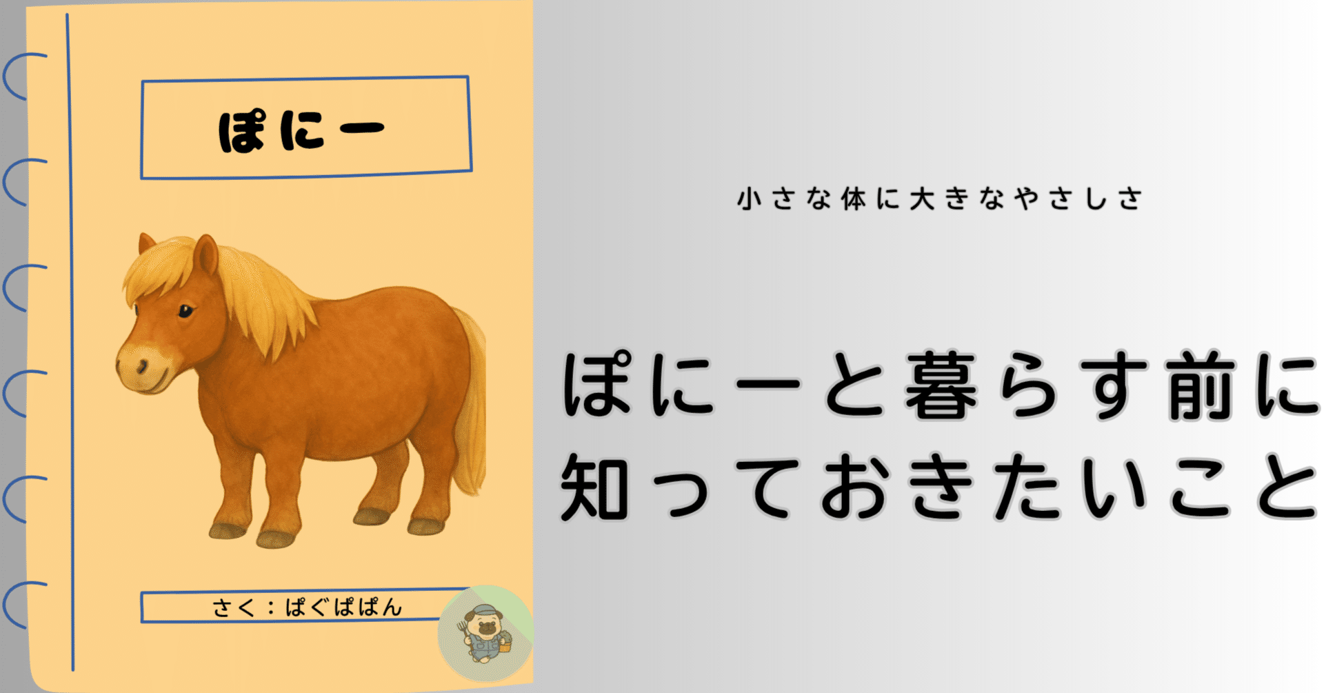 ぽにーと暮らす前に知っておきたいこと｜ぱぐぱぱん