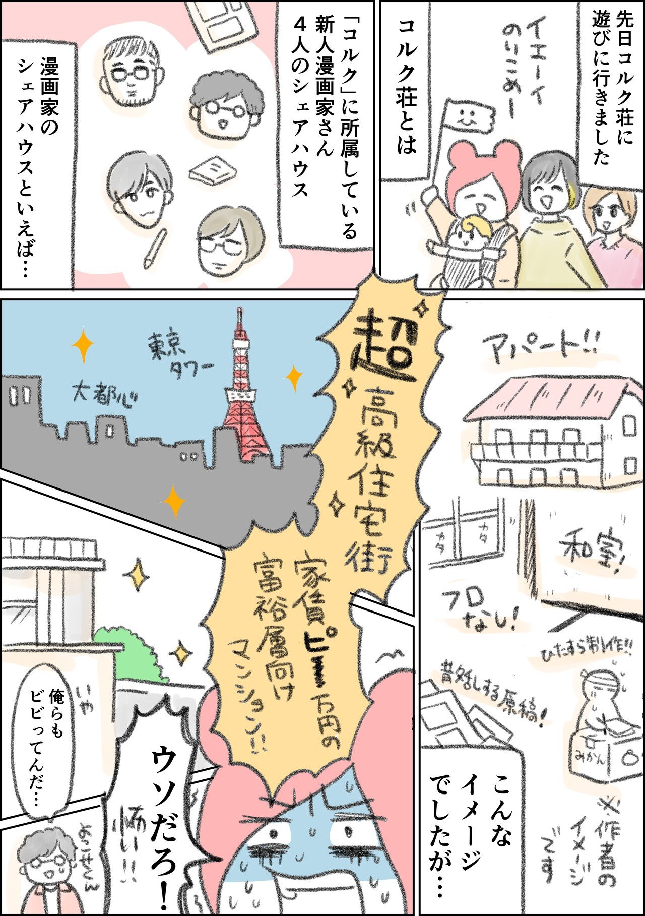 マンガ家シェアハウスコルク荘に行ったレポ漫画 一秒 マンガ家 Note