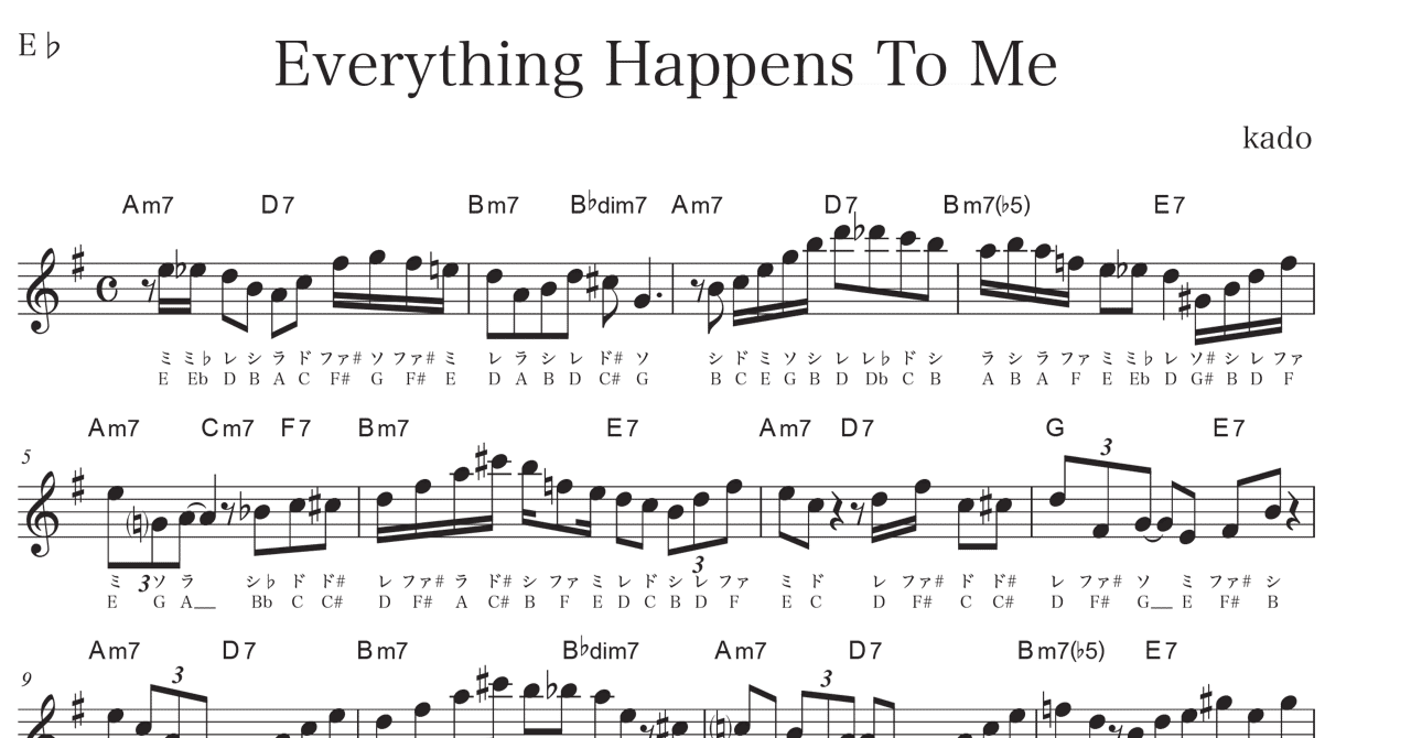 アルトサックス Everything Happens To Meコード進行でのソロ例｜加度 克紘