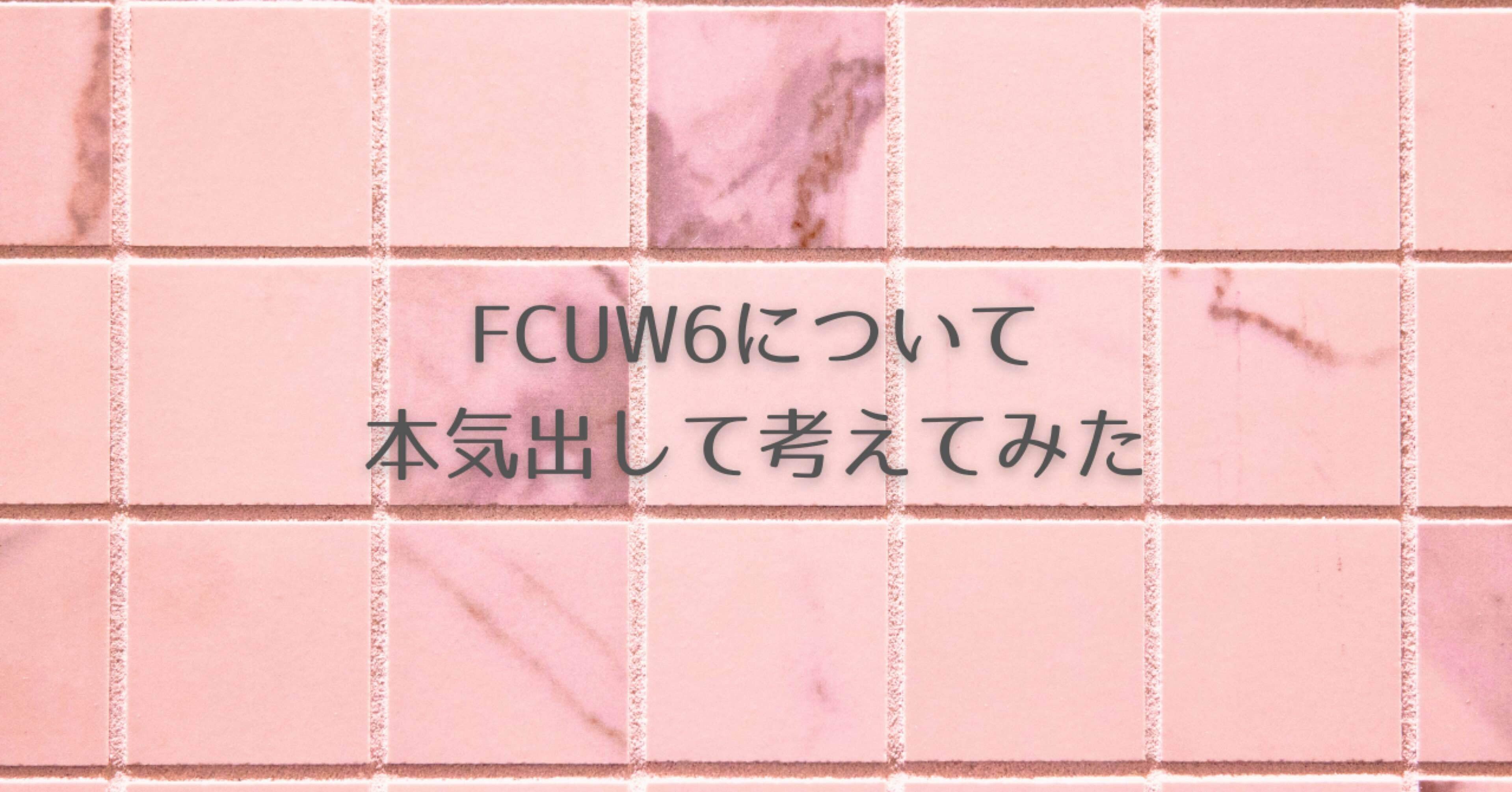 追記あり】FCUW6について本気出して考えてみた｜ミチ