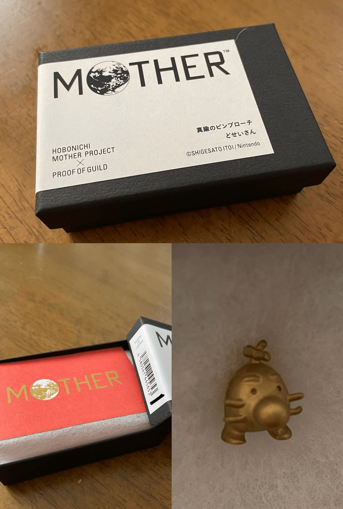 MOTHER 　真鍮ピンブローチ　どせいさん　5個セット MOTHER 真鍮ピンブローチ どせいさん 5個セット MOTHER 真鍮ピン