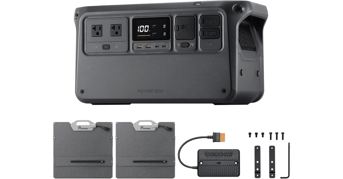 【新品未使用】DJI Power1000 ポータブル電源&ソーラーパネル セット 楽天市場】50%OFF! 8/10まで ポータブル電源 ソーラーパネル DJI