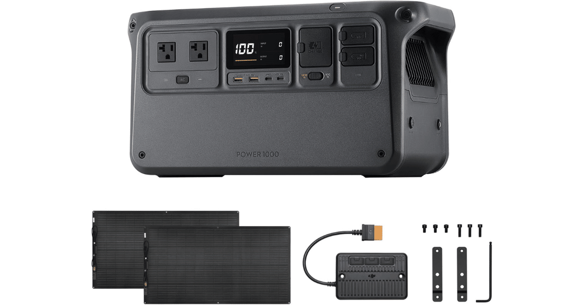 DJI Power 1000 ポータブル電源 200Wソーラー4点セット