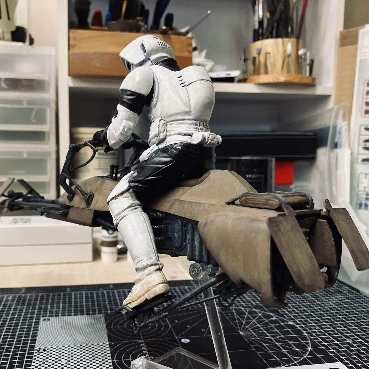 100％筆塗りmpcスピーダーバイク完成の巻｜マテラボ 【G PARTS