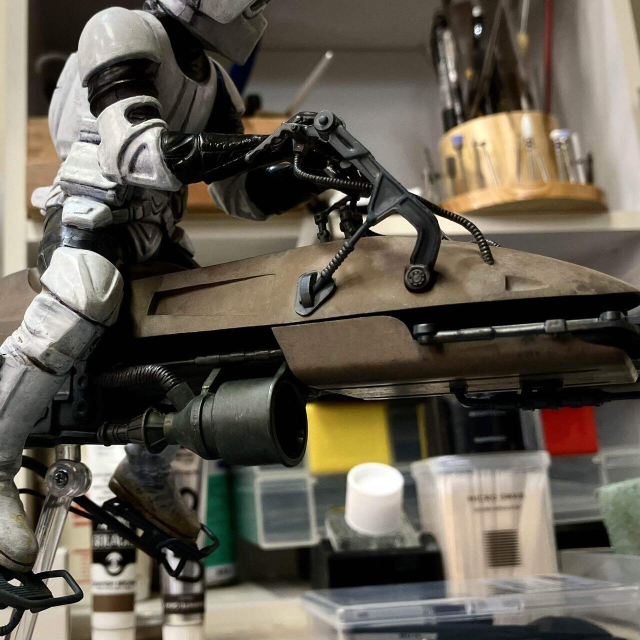 100％筆塗りmpcスピーダーバイク完成の巻｜マテラボ 【G PARTS