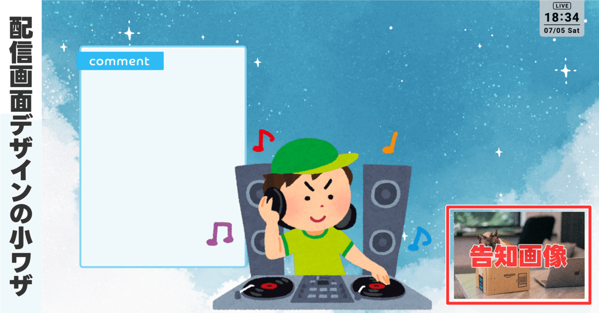 配信画面に告知画像を小さく載せるときのテクニック｜ミズノフ