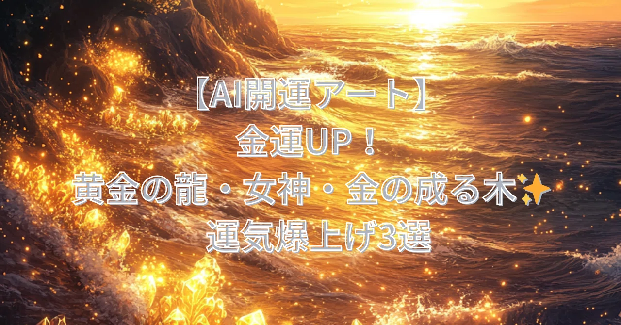 AI開運アート】金運UP！黄金の龍・女神・金の成る木✨運気爆上げ3選