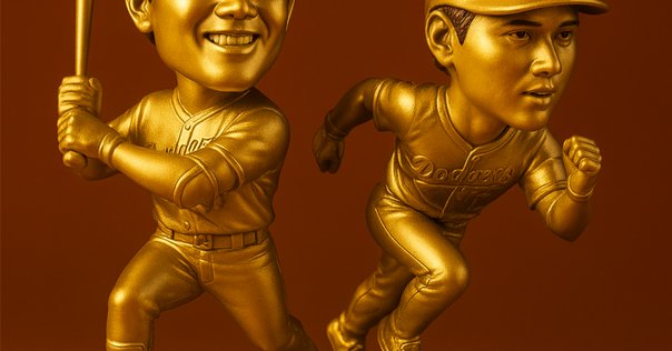 世界550体限定】大谷翔平 50/50 ゴールデン ボブルヘッド