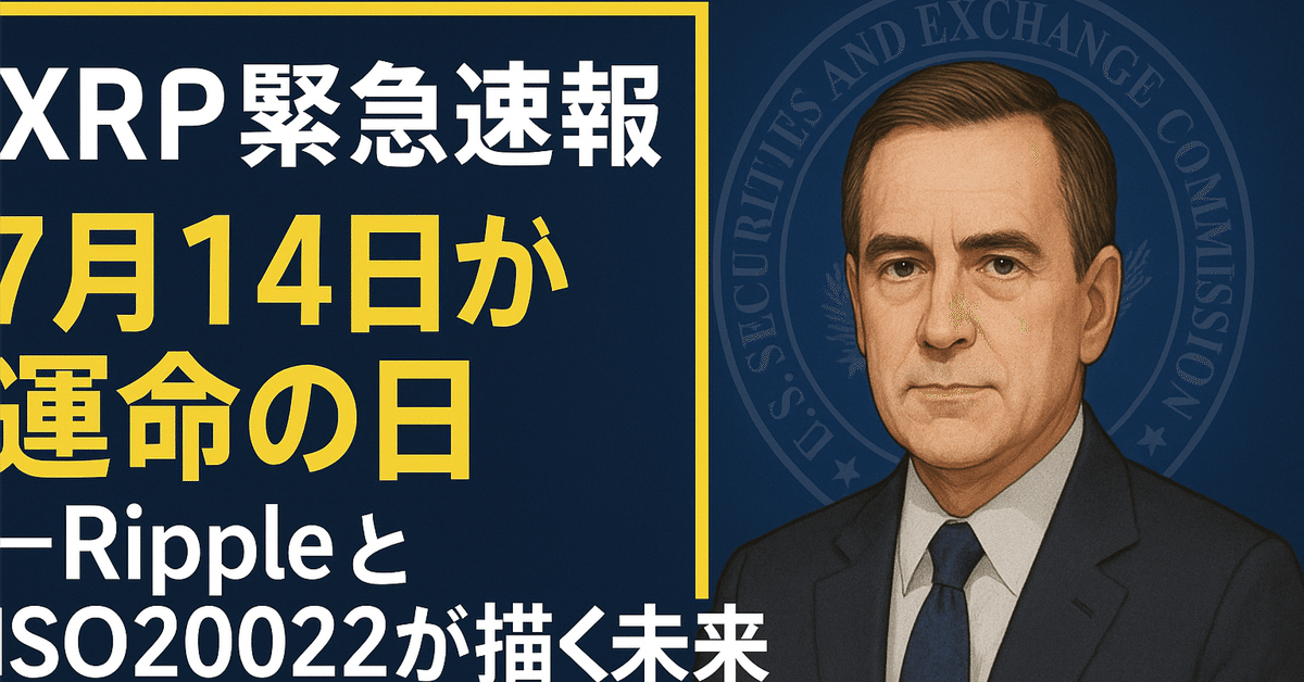 XRP緊急速報】7月14日が運命の日──RippleとISO20022が描く未来
