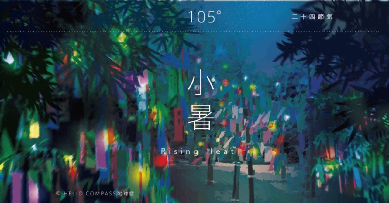 TIMES】2025年7月07日5時05分小暑＠太陽黄経105゜｜地球暦 HELIO COMPASS