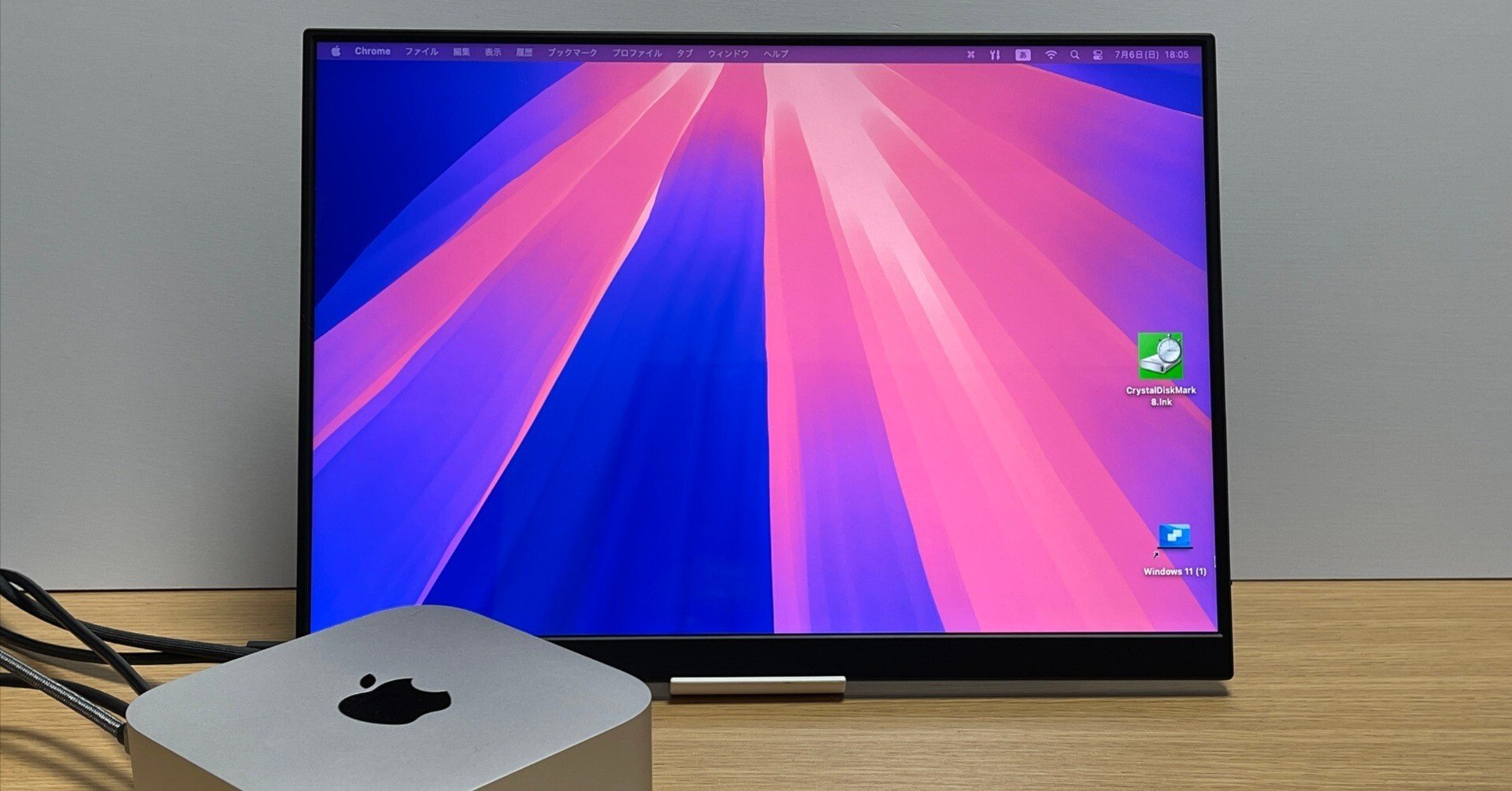 M4 Mac mini、アスペクト比 3:2のポータブルモニターの使用事例。同