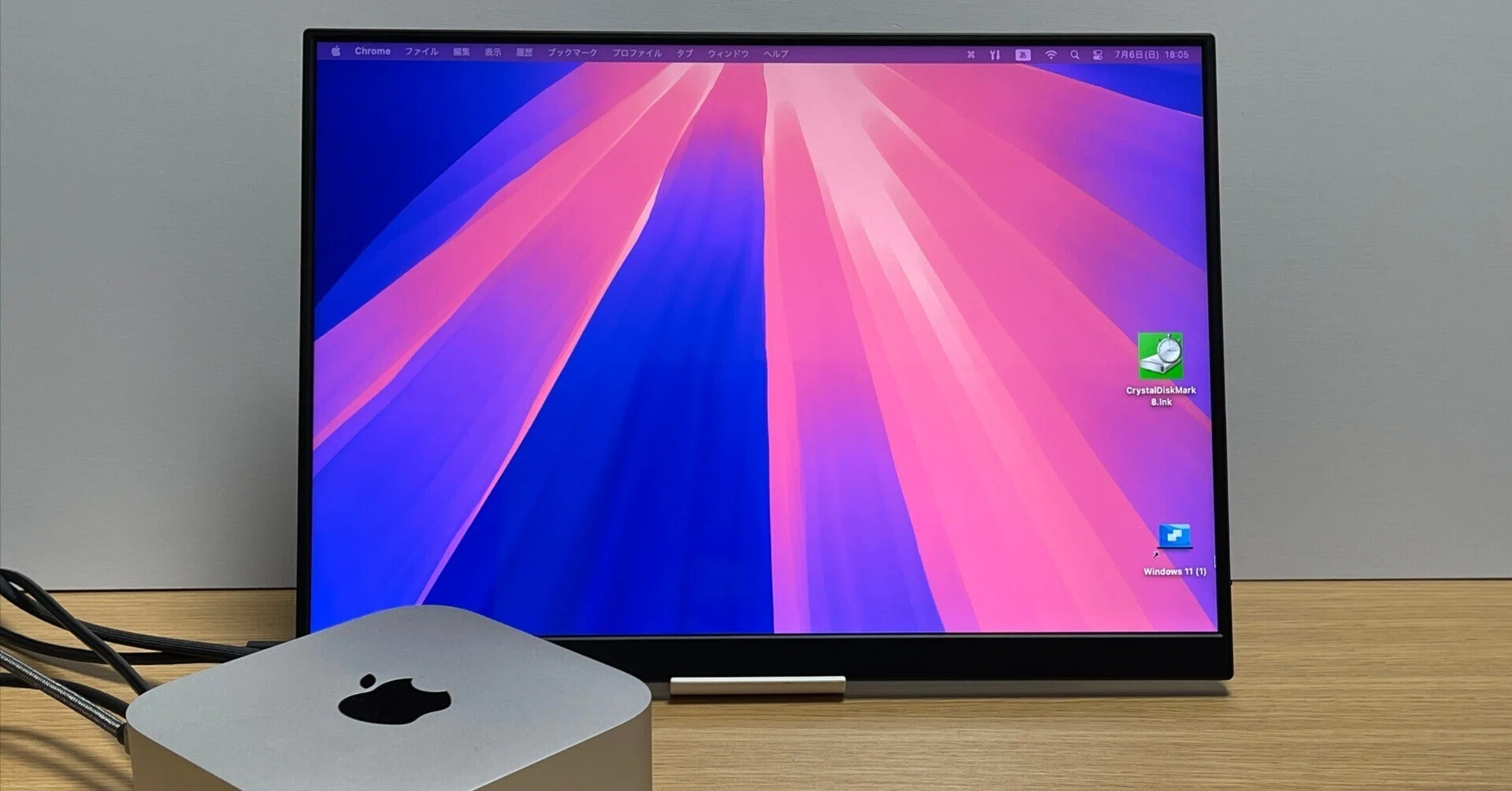 M4 Mac mini、アスペクト比 3:2のポータブルモニターの使用事例。同