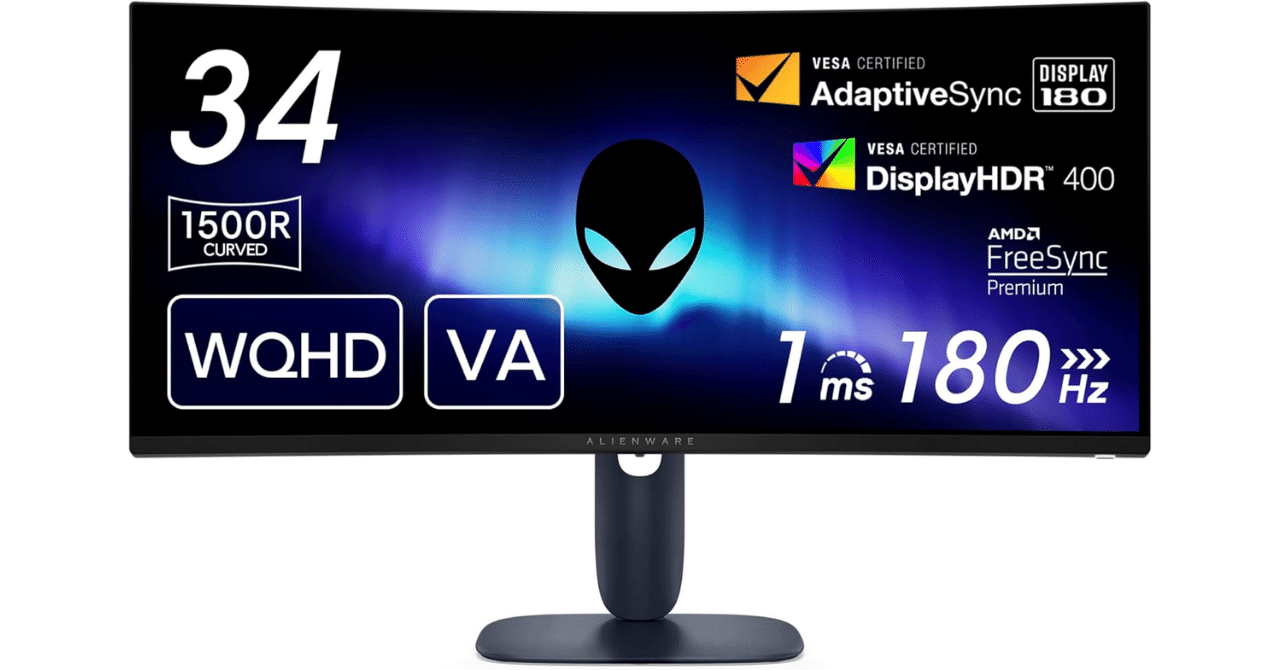 Dell AW3425DWM-A 34インチ 曲面 ゲーミングモニター｜GetGadgetGot