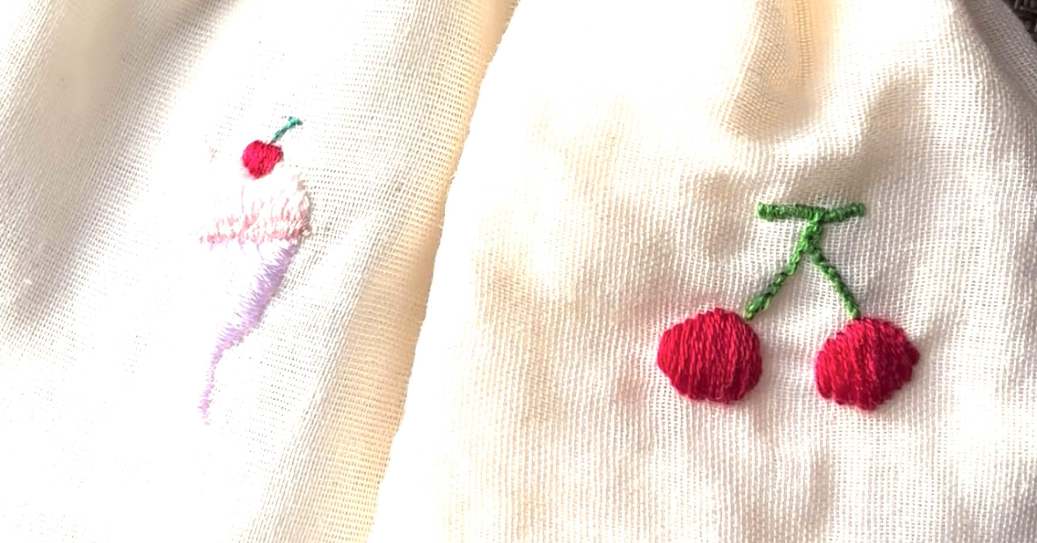 さくらんぼの巾着を作ったよ｜オリビア