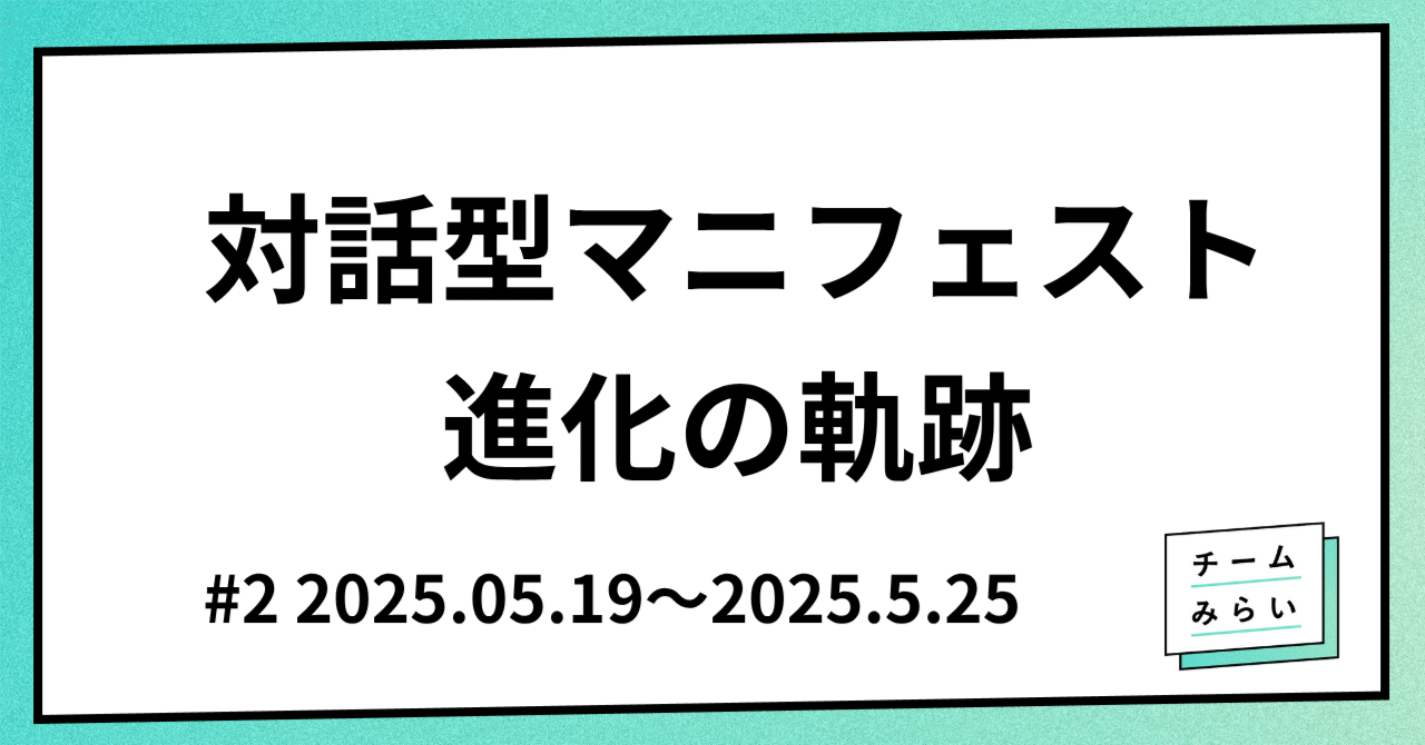 チームみらい】 対話型マニフェスト進化の軌跡(5月19日-25日