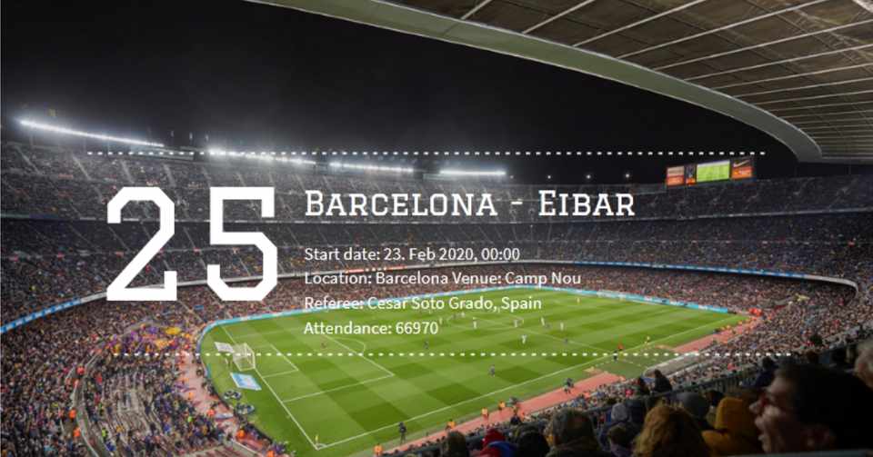 19 20 ラ リーガ第25節 fcバルセロナ vs エイバル 23 Feb タギリスト Note