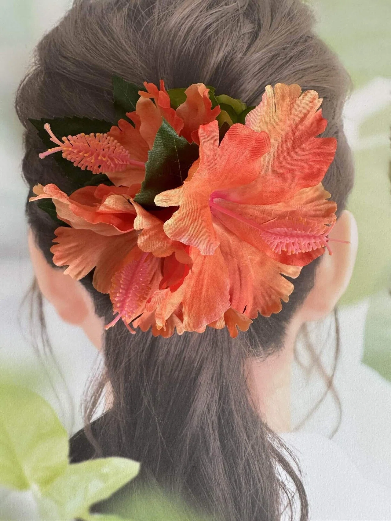 ❤️限定1点❤️ PEACH/ORANGE ❤️フラワーヘアクリップ【Lサイズ】フラ フラの時間をもっと華やかに。｜フラスタイルアクセサリー LiLi