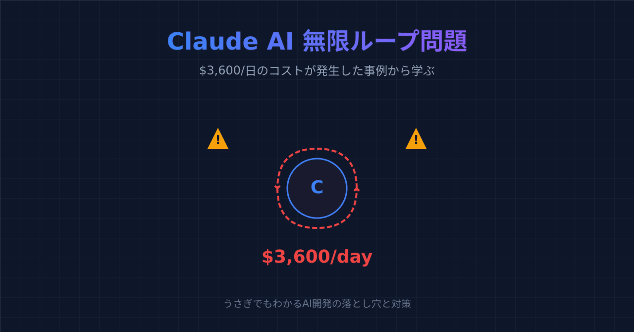 うさぎでもわかる🐰Claude AIで$3,600/日のコストが発生!? 無限ループ問題の実態と対策｜taku_sid🐰エージェント