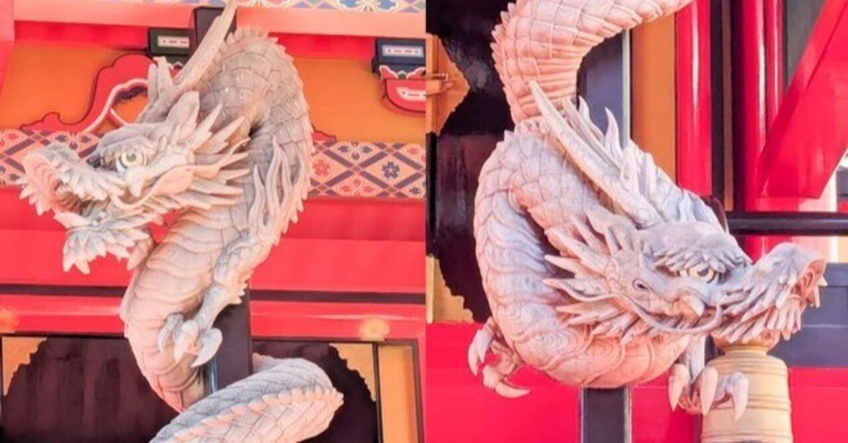 ⛩️神社と狛犬⛩️金櫻神社（狛犬の代わりに昇龍・降龍）｜KazTak