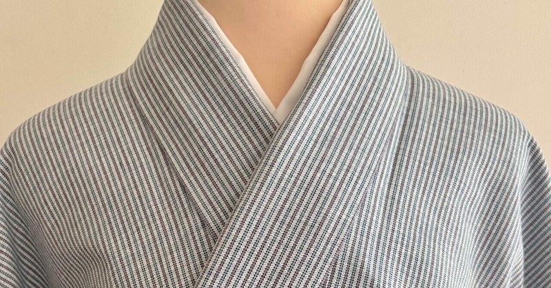 水色な唐桟木綿単衣着物