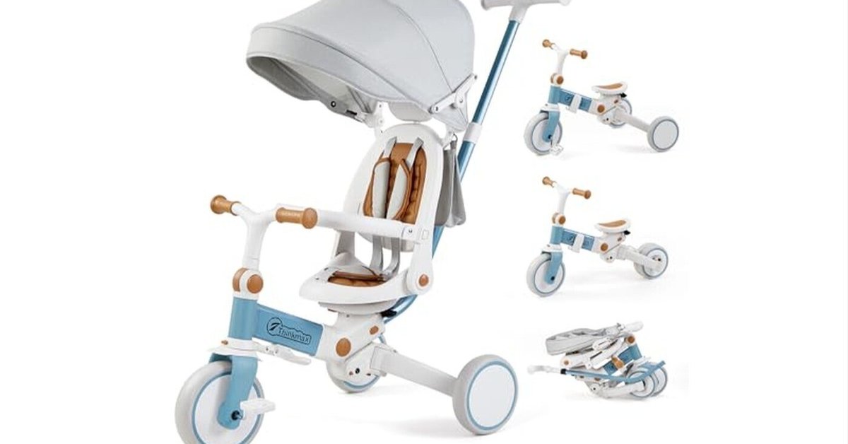 Thinkmax 子供三輪車 ベビーカー 5in1 折りたたみ 舵取り機能