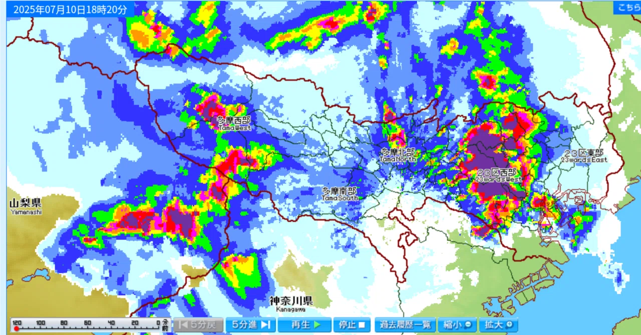 東京アメッシュを見ると何分後に雨が降るかわかる|choo