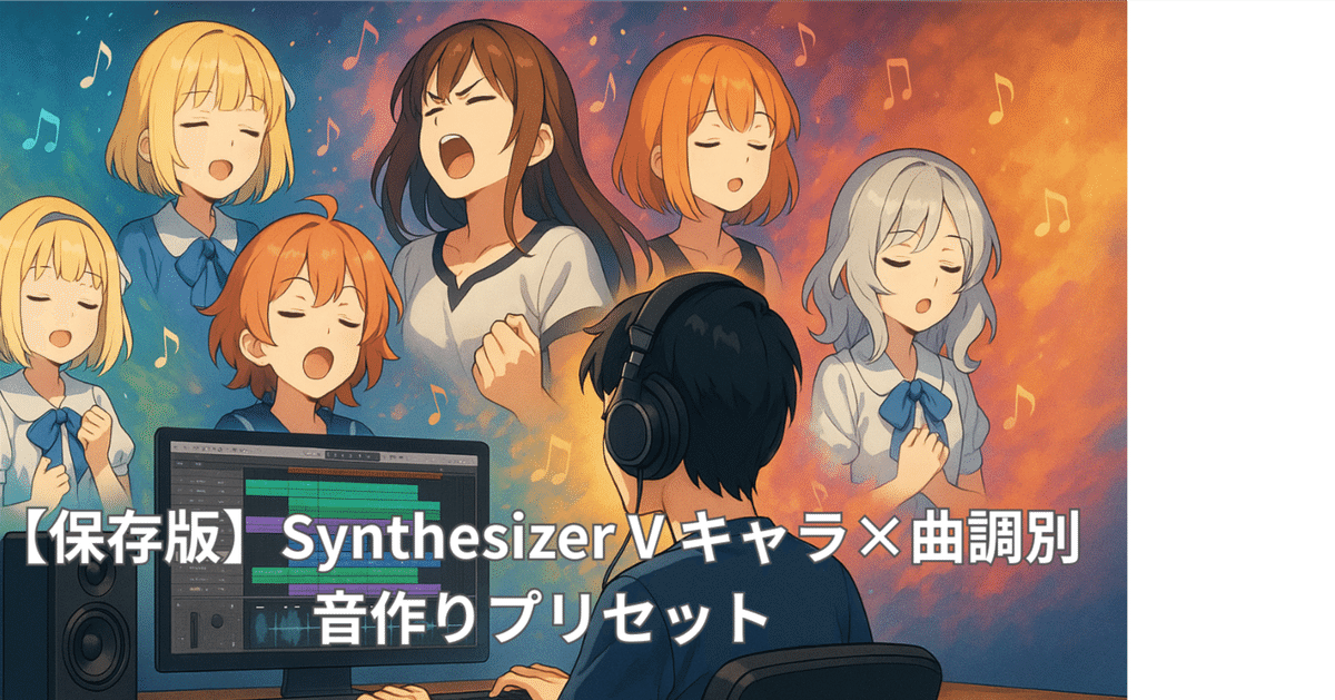 🎙️【保存版】Synthesizer V キャラ×曲調別 音作りプリセット