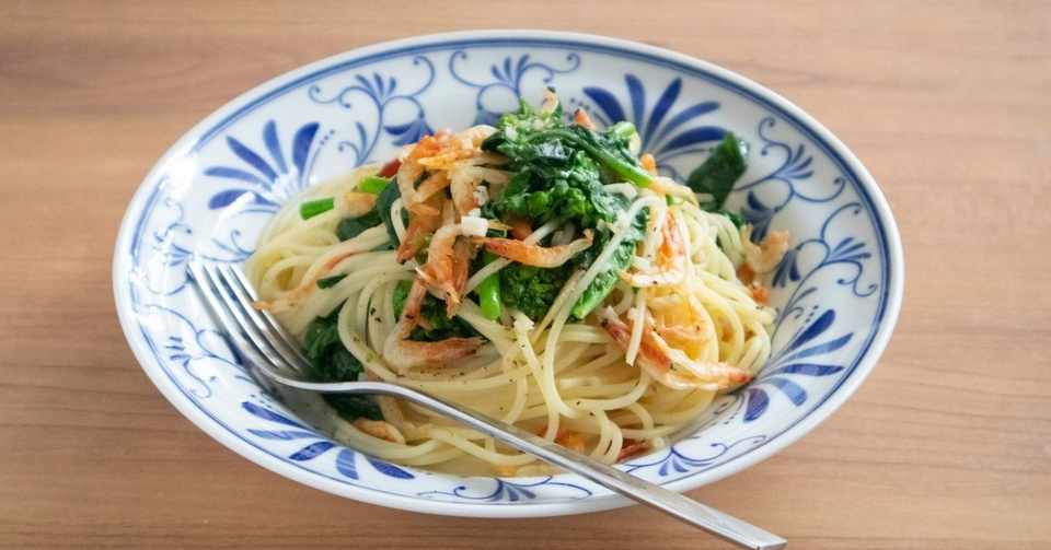 きょうの15分ランチ 春を楽しむ菜の花と桜海老のパスタ 平松サリー Note