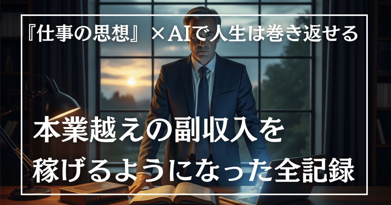 『仕事の思想』×AIで人生は巻き返せる｜特別な才能がなかった50代凡人サラリーマンが、本業越えの副収入を稼げるようになった全記録｜ケンさん@AI副業