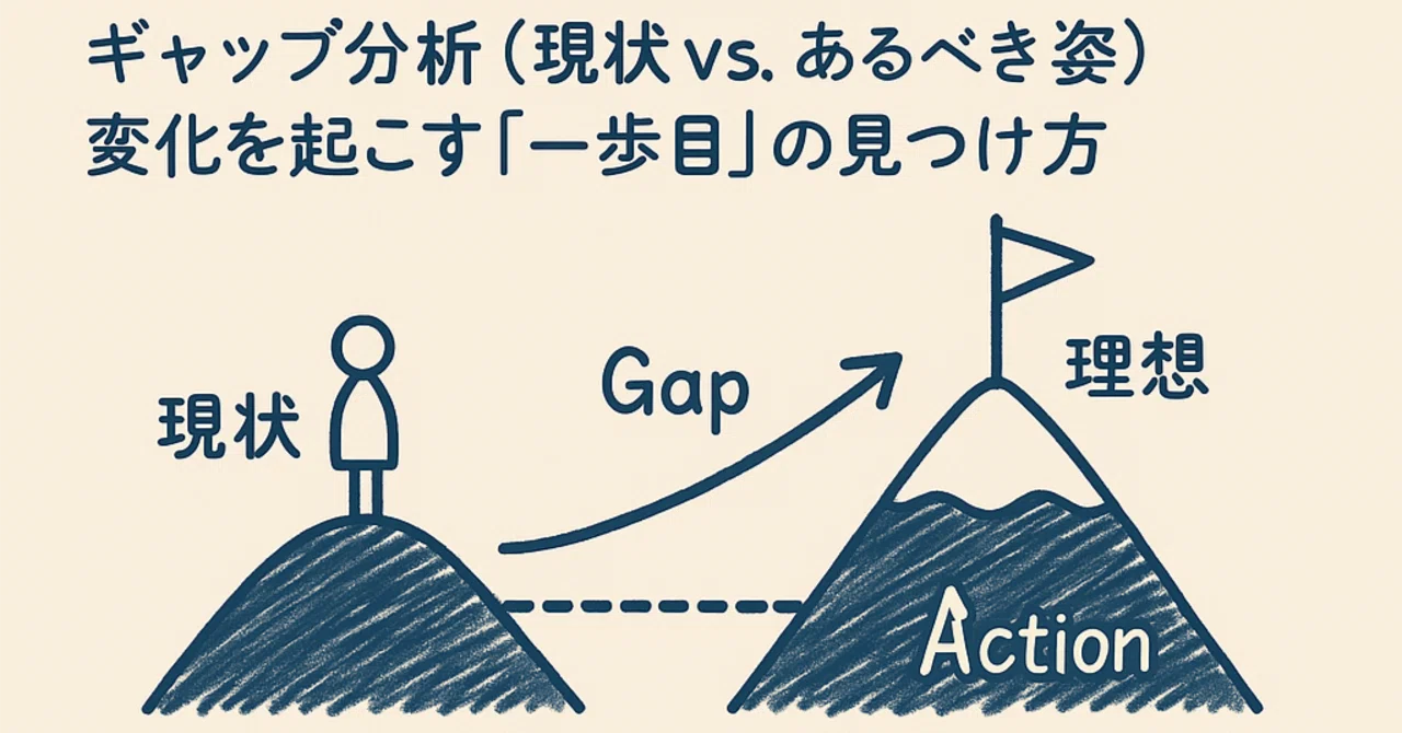 理想の自分に近づけないのはなぜか？ギャップ分析（現状 vs. あるべき姿）変化を起こす「一歩目」の見つけ方｜となりの中小企業