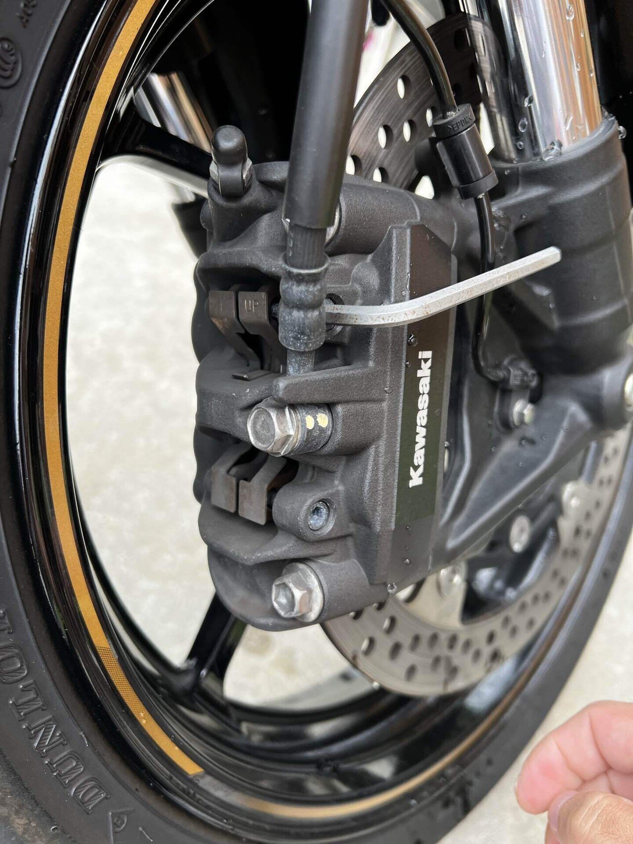 partir 本体と交換パット 専用ブレーキパッド付]純正交換型補修キャリパー金ライブDioZX