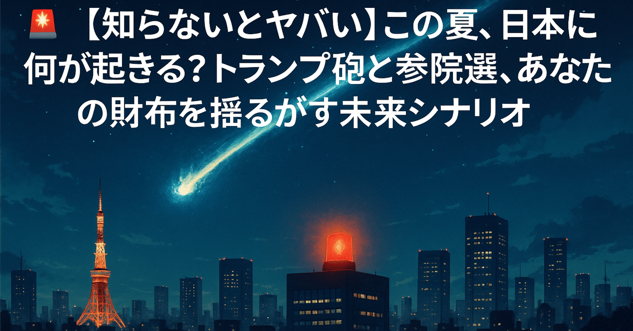 bigトランプ ♢﻿A 🚨【知らないとヤバい】この夏、日本に何が起きる？トランプ砲と