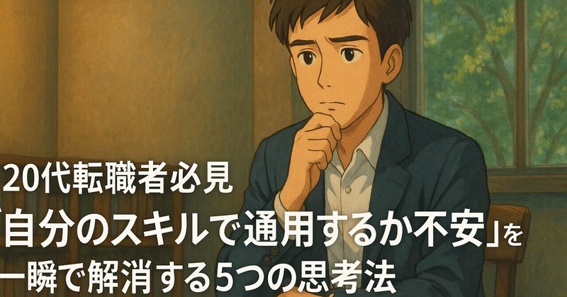 # 【20代転職者必見】「自分のスキルで通用するか不安」を一瞬で解消する5つの思考法〜現役採用担当が教える市場価値の正しい見極め方〜