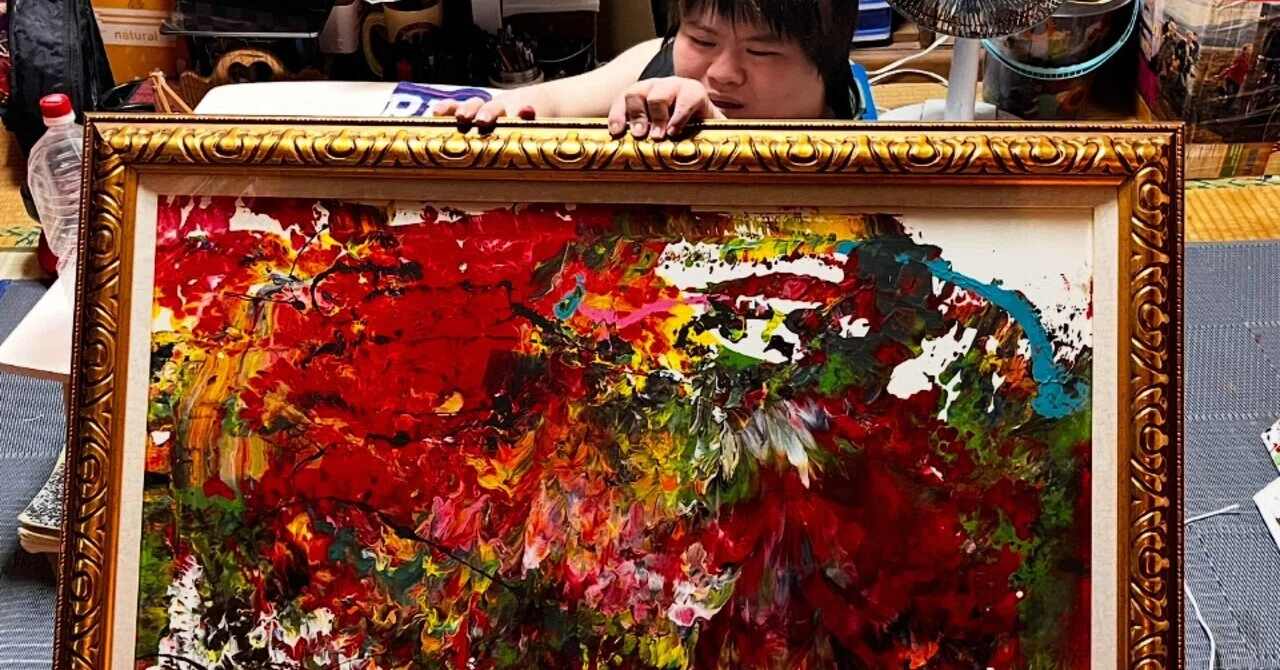 沖縄のピカソ小波津有希」29歳ダウン症画家㊗️浮き出る墨絵🖼️幸運を