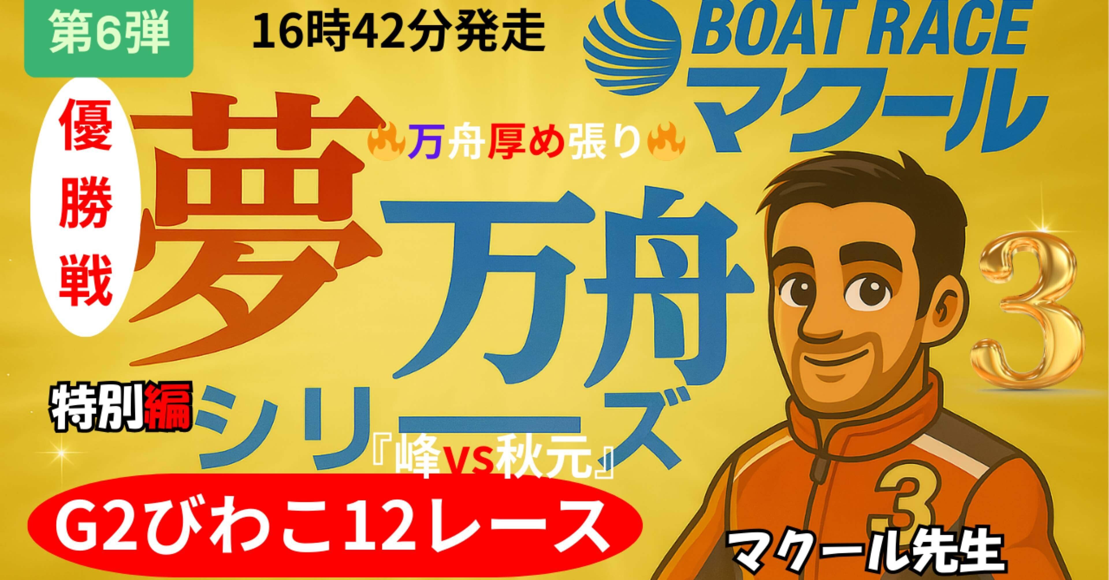 🎯【本日ラストの公式無料予想‼️】📍びわこG2 第12レース（優勝