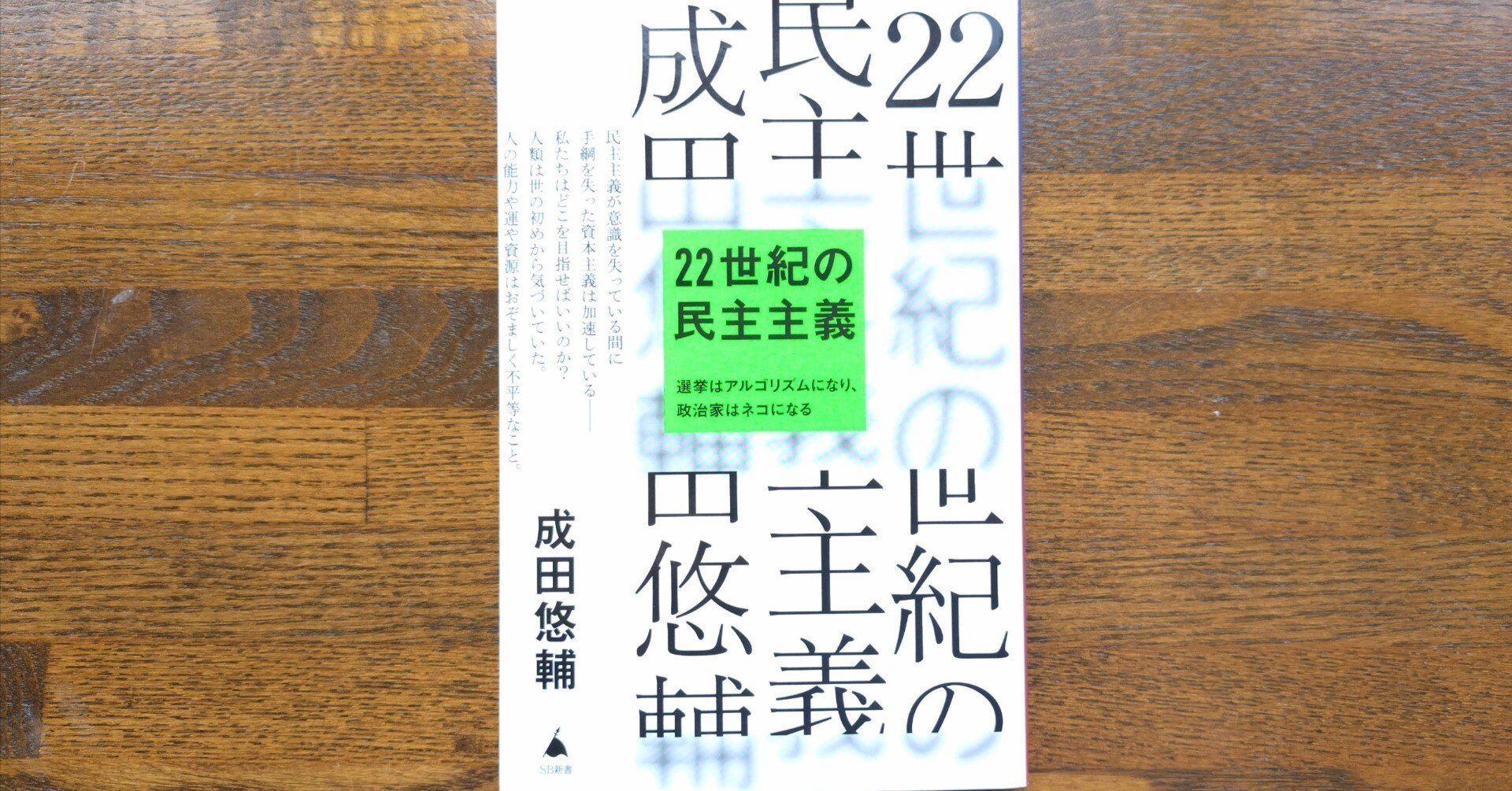 サイン入り　22世紀の民主主義 レア! 直筆サイン入り初版】22世紀の民主主義 成田悠輔