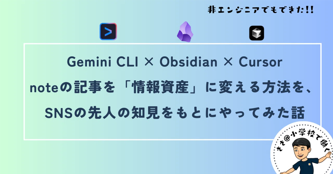 Gemini CLI × Obsidian × Cursor: How I turned my note articles into