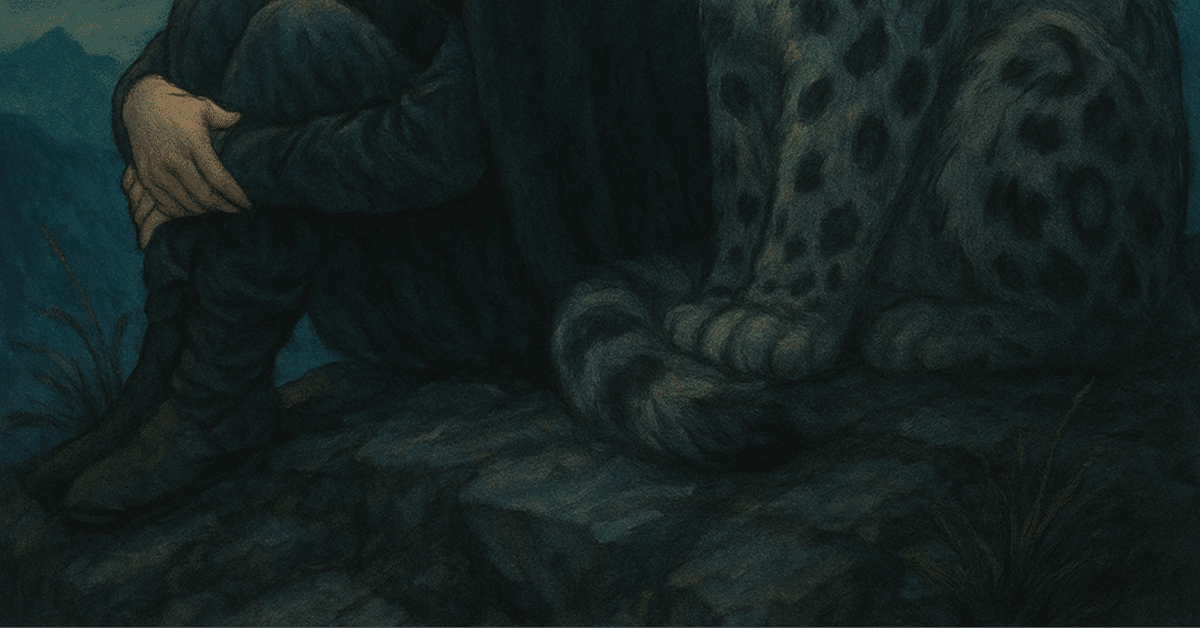 オオカミとしずかな月夜のナイトマーチ 🌲🐺『狼と雪豹の静かな夜』❄️🐆｜aichu_memo