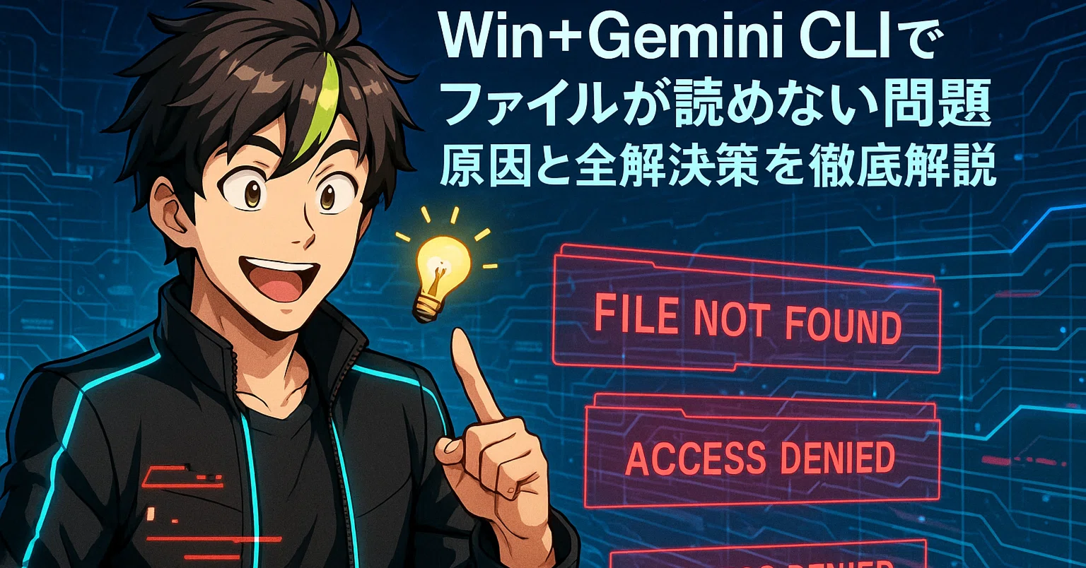 完全版】Win+Gemini CLIでファイルが読めない問題、原因と全解決策を