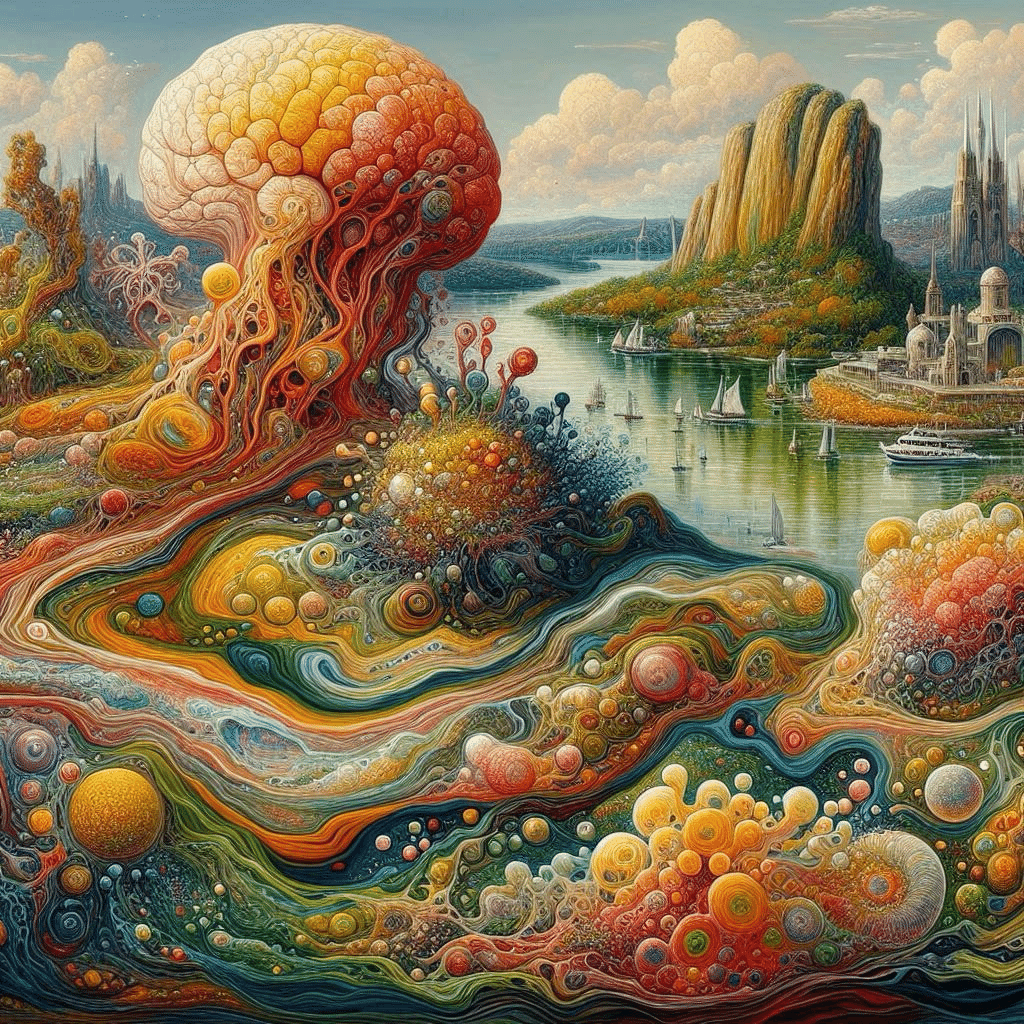 ジョン・オルセン（John Olsen)の絵画にヒントを得たプロンプト 4