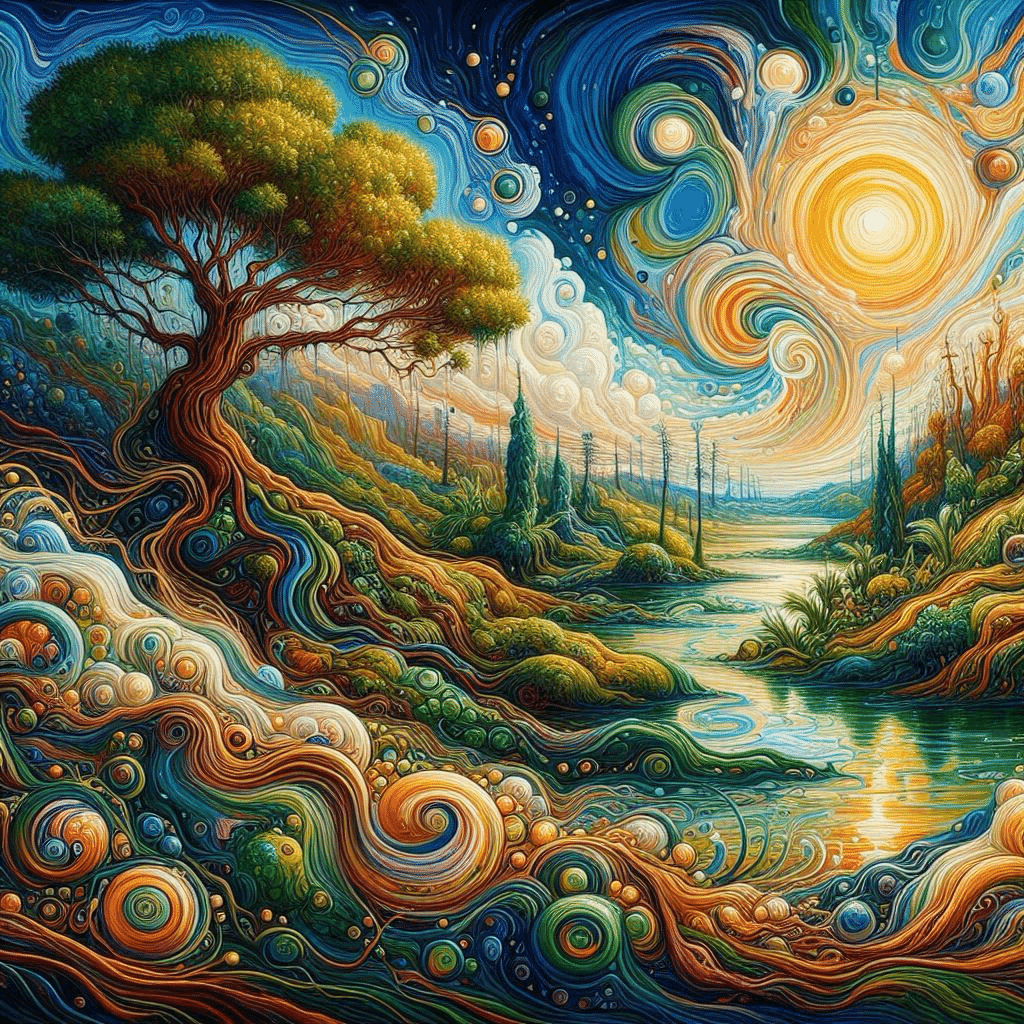 ジョン・オルセン（John Olsen)の絵画にヒントを得たプロンプト 4