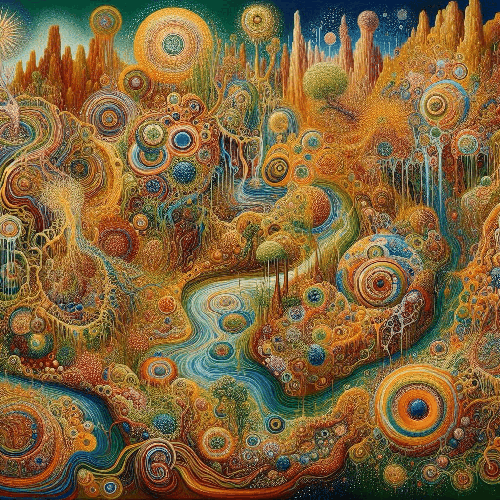 ジョン・オルセン（John Olsen)の絵画にヒントを得たプロンプト 4