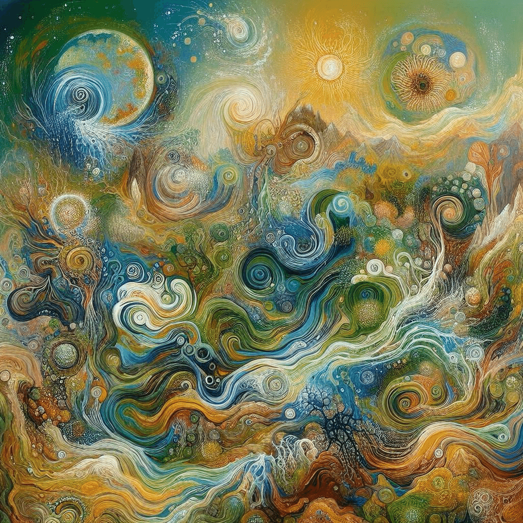 ジョン・オルセン（John Olsen)の絵画にヒントを得たプロンプト 4